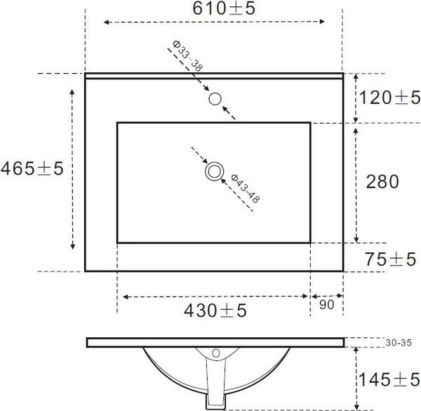 Comad Retro lavoar 61x46 cm dreptunghiular mobilier alb luciu UM - CFP F60 RETRO DP(YS27312-60)