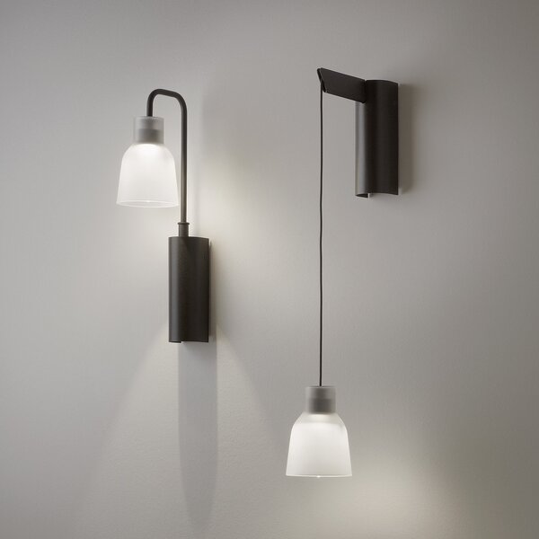 Bover Aplică de perete LED Drip A/01, sticlă mată, 2.700 K, Alb, Camera de zi / sufragerie, Aluminiu, Design