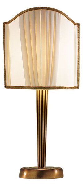 Cremasco Belle Epoque lampă de masă, înălțime 20 cm, Bronz / Alamă Veche, Camera de zi / sufragerie, Țesătură / Textil