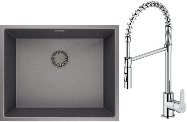 Set chiuveta din otel Oltens Stalvask 71101300, baterie bucătărie Oltens Duf 35203100