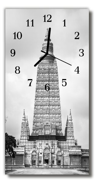 Ceas de perete din sticla vertical Vedere peisaj de gri