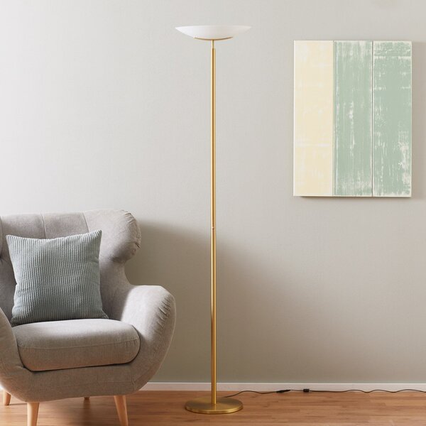 Knapstein Lampadar LED Mika, alamă mat, reglabil, Auriu / Alamă, Camera de zi / sufragerie, Metal, Design