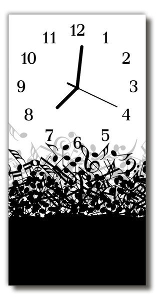 Ceas de perete din sticla vertical Culoare muzica