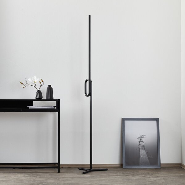 Foscarini Tobia terra lampă de podea LED, negru, reglabil, Negru, Camera de zi / sufragerie, Metal, Design