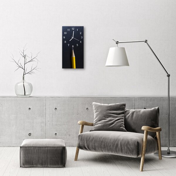 Ceas de perete din sticla vertical Creion colorat