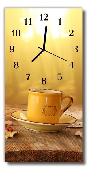 Ceas de perete din sticla vertical Cupa bucătărie aur
