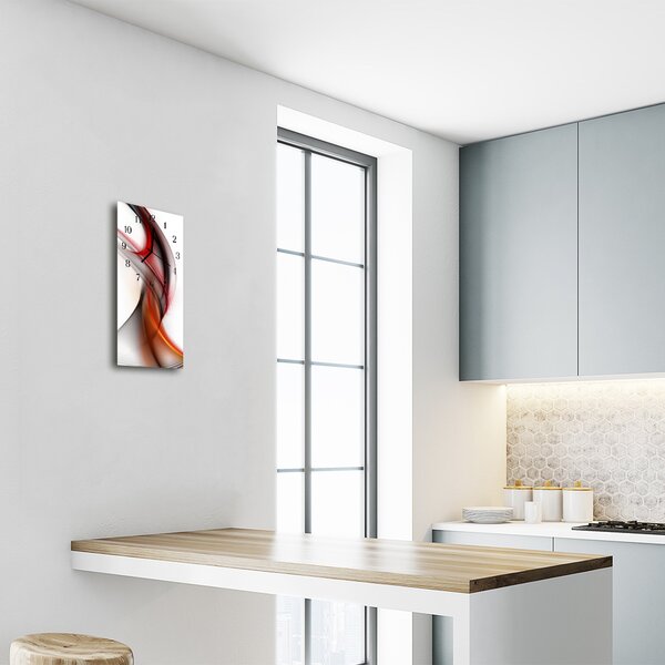 Ceas de perete din sticla vertical Linii val de culoare art