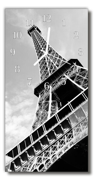 Ceas de perete din sticla vertical Oraș turnul eiffel gri