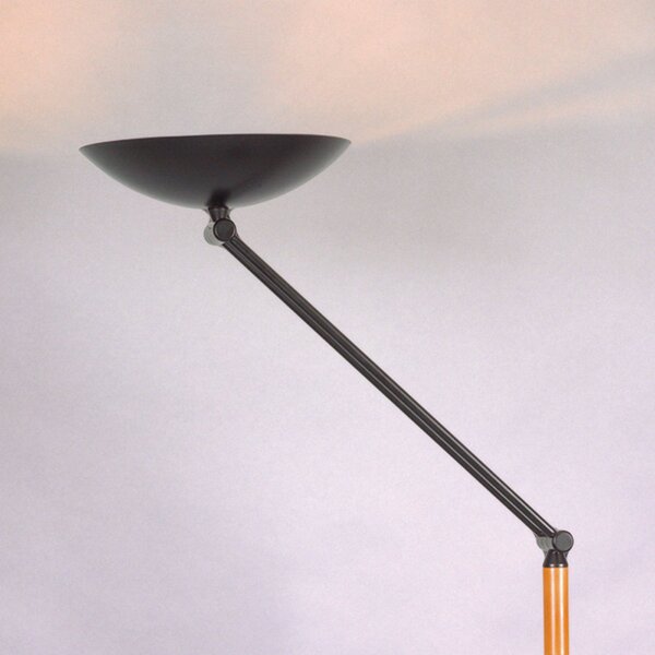Aluminor Lib V lampadar LED, înălțime reglabilă, negru, reglabil, Lemn, Camera de zi / sufragerie, Metal, Modern