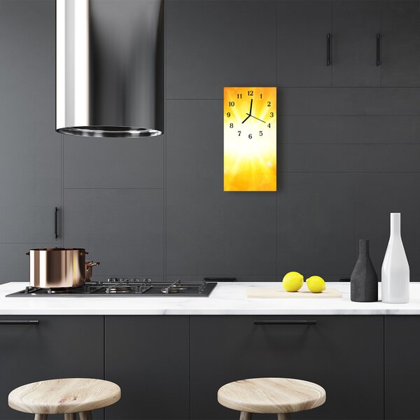 Ceas de perete din sticla vertical Lumina soarelui galben