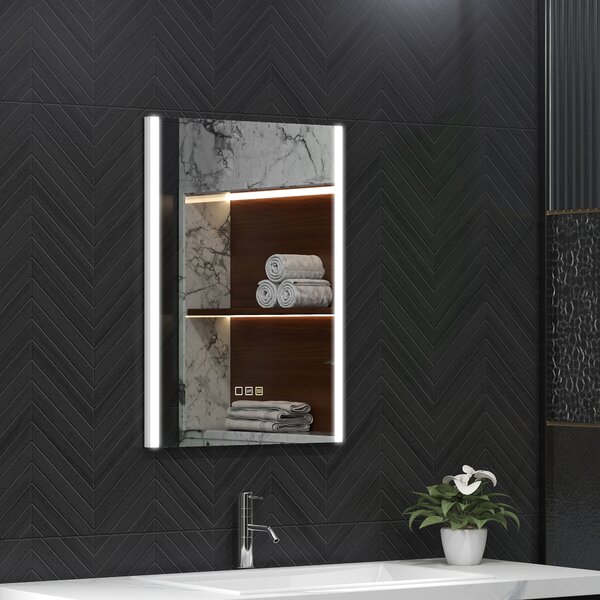 HOMCOM Oglindă LED 50x70 Antiaburire Touch IP44 | Aosom Romania