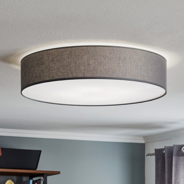 TK Lighting Plachetă Rondo, gri Ø 60cm, reglabil, Gri, dormitor, Țesătură / Textil, Modern