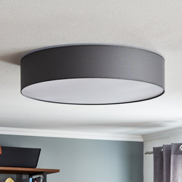TK Lighting Plachetă Rondo, gri Ø 60cm, reglabil, Gri, dormitor, Țesătură / Textil, Modern
