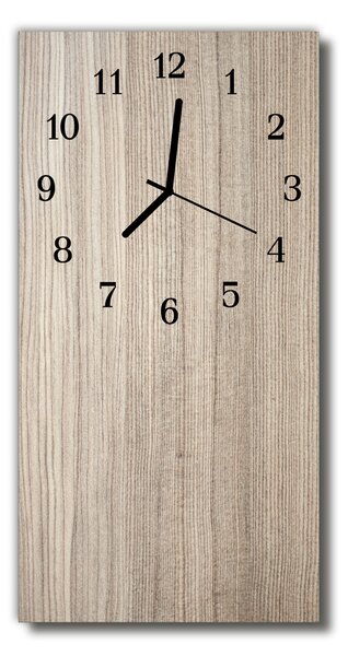Ceas de perete din sticla vertical Bej lemn