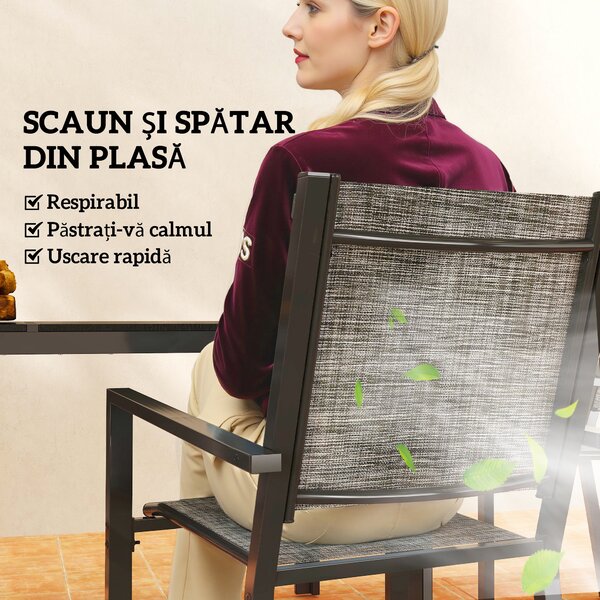 Set Exterior Outsunny: Masă WPC + 6 Scaune. | Aosom Romania