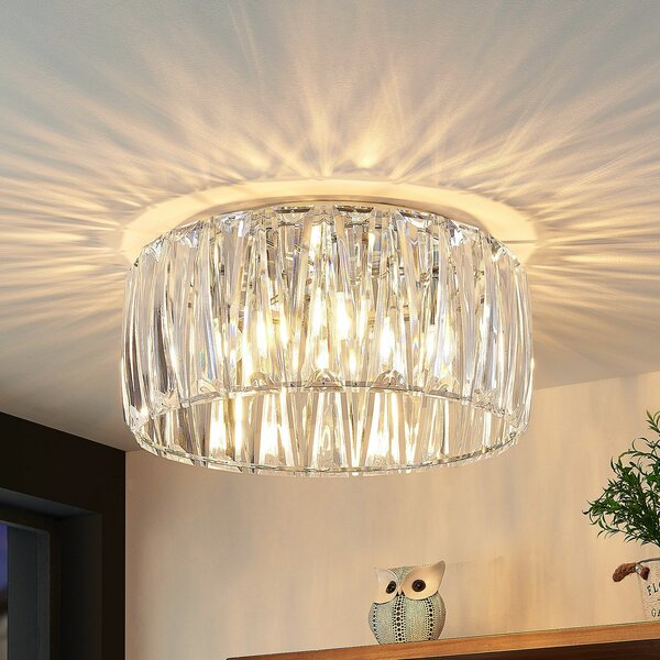 Lindby plafonieră Sofia, transparent, acrilic, Ø 46cm, reglabil, Transparent, Camera de zi / sufragerie, Plastic, Modern