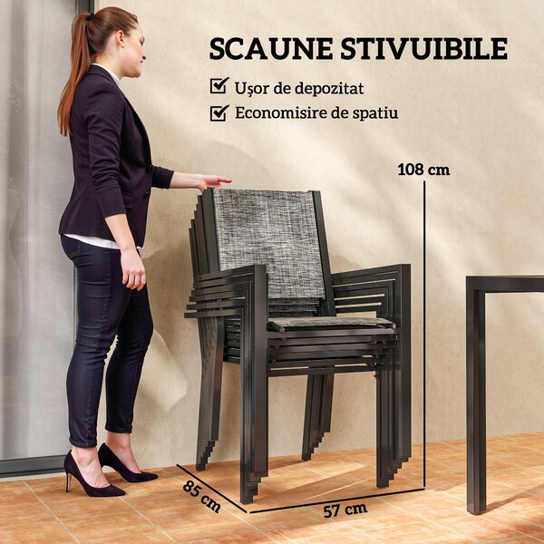 Set Exterior Outsunny: Masă WPC + 6 Scaune. | Aosom Romania