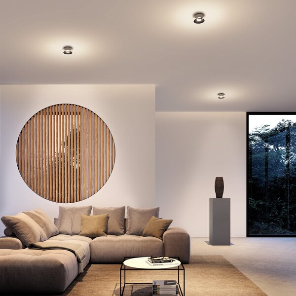 Ribag Vior LED plafonieră cu LED-uri 2.700K 60° negru, reglabil, Negru, Camera de zi / sufragerie, Metal, Modern