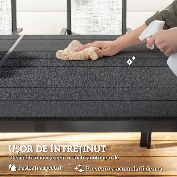 Set Exterior Outsunny: Masă WPC + 6 Scaune. | Aosom Romania