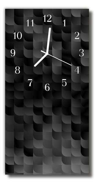 Ceas de perete din sticla vertical Grafica mozaic negru