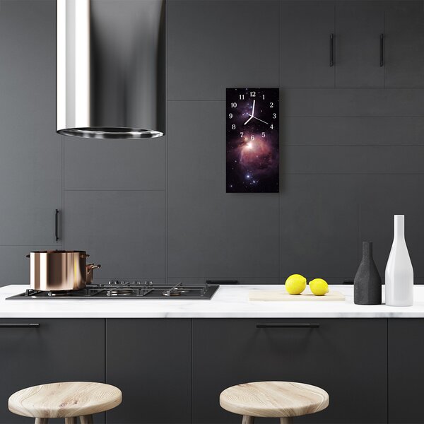 Ceas de perete din sticla vertical Universul space galaxy