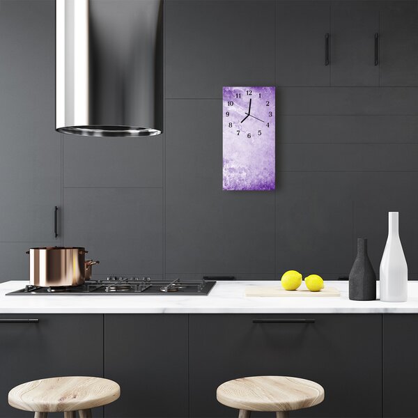 Ceas de perete din sticla vertical Grafică artă abstractă violet