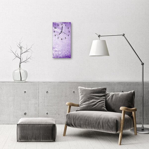 Ceas de perete din sticla vertical Grafică artă abstractă violet