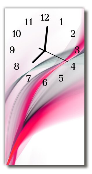 Ceas de perete din sticla vertical Arta abstracție roz