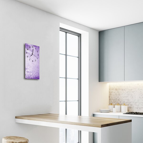 Ceas de perete din sticla vertical Grafică artă abstractă violet