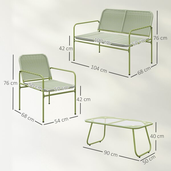 Outsunny Ratan Verde Balcon | Aosom Romania