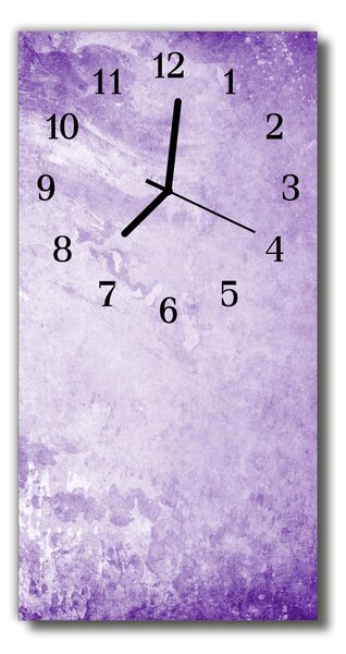 Ceas de perete din sticla vertical Grafică artă abstractă violet