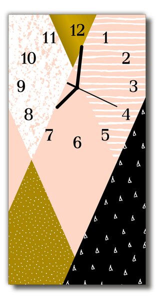 Ceas de perete din sticla vertical Arta de culoare grafică