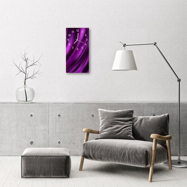 Ceas de perete din sticla vertical Canvas linii mov