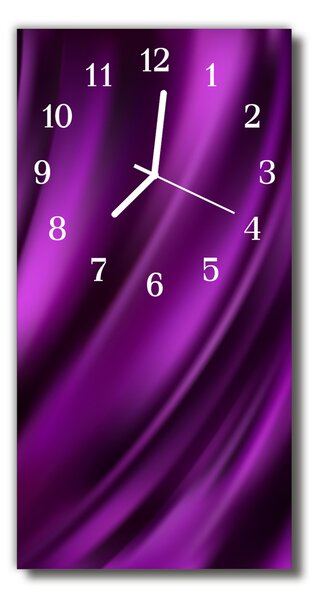 Ceas de perete din sticla vertical Canvas linii mov