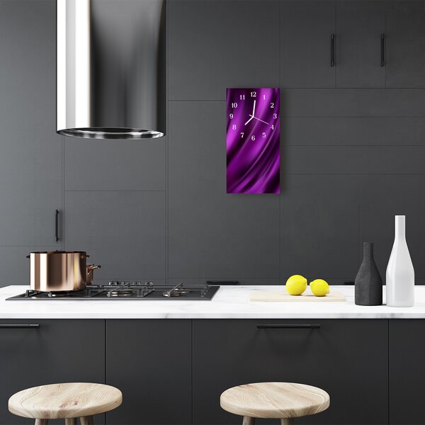 Ceas de perete din sticla vertical Canvas linii mov