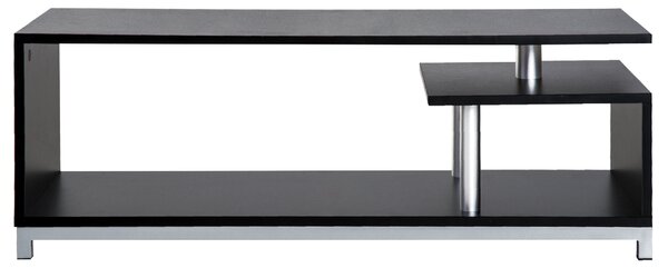 HOMCOM Mobilier TV Modern din Lemn, Suport Televizor Elegant, Negru, 114x40x40.5cm | Aosom Romania