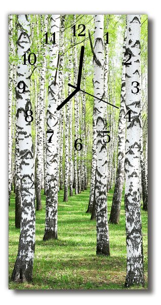 Ceas de perete din sticla vertical Culoare natura birch