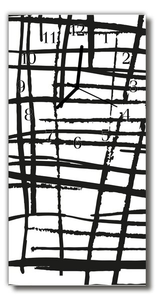 Ceas de perete din sticla vertical Colorate de artă linii de grilă