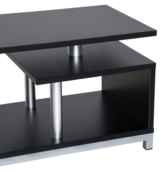 HOMCOM Mobilier TV Modern din Lemn, Suport Televizor Elegant, Negru, 114x40x40.5cm | Aosom Romania