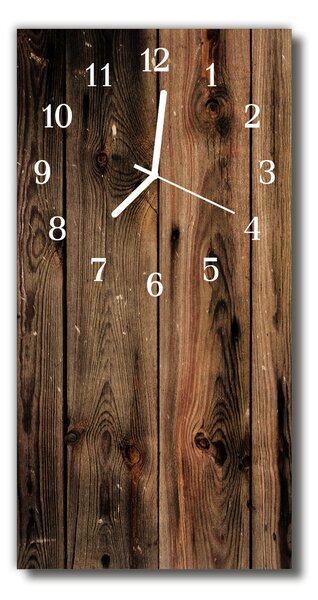Ceas de perete din sticla vertical Lemn maro