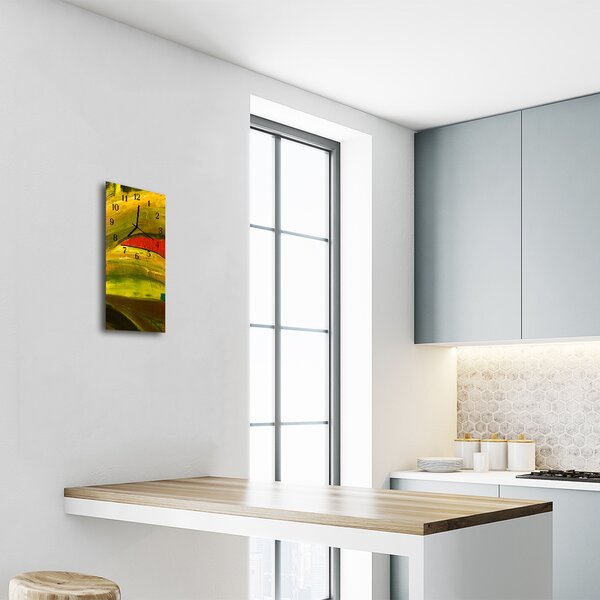 Ceas de perete din sticla vertical Culoare art