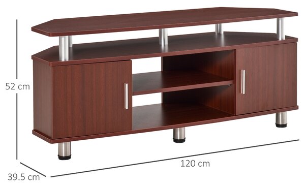 Mobilier pentru TV HOMCOM, 2 rafturi, 120x39.5x52cm, maro | Aosom Romania