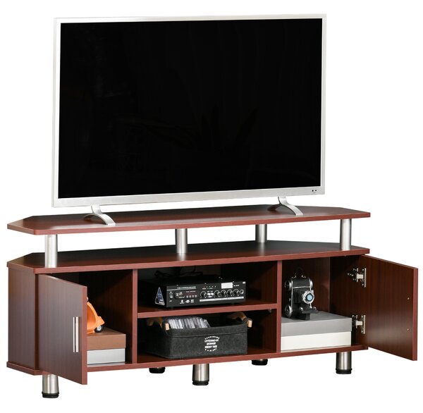 Mobilier pentru TV HOMCOM, 2 rafturi, 120x39.5x52cm, maro | Aosom Romania