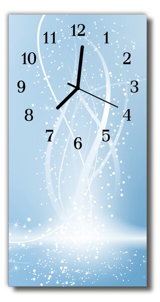 Ceas de perete din sticla vertical Abstracție albastru grafică