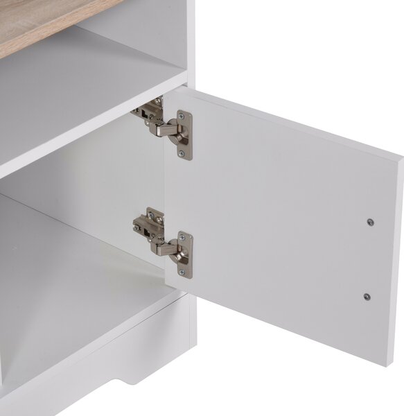 Mobilier pentru TV pana la 42", din fibra de lemn, 105x40x52cm, Alb si lemn natural HOMCOM | Aosom Romania