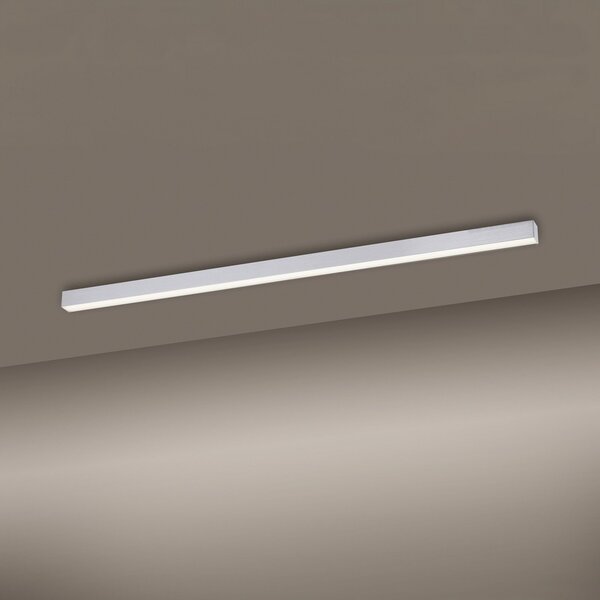 PURE Plafonieră LED Lines, 110 cm, argintiu, CCT, telecomandă, reglabil, Metalic, Camera de zi / sufragerie, Metal, Modern