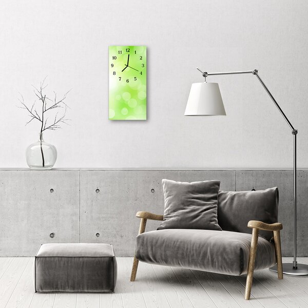 Ceas de perete din sticla vertical Lumină verde art