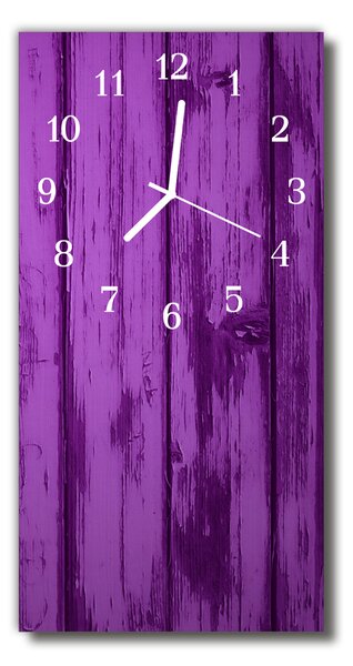 Ceas de perete din sticla vertical Lemn violet