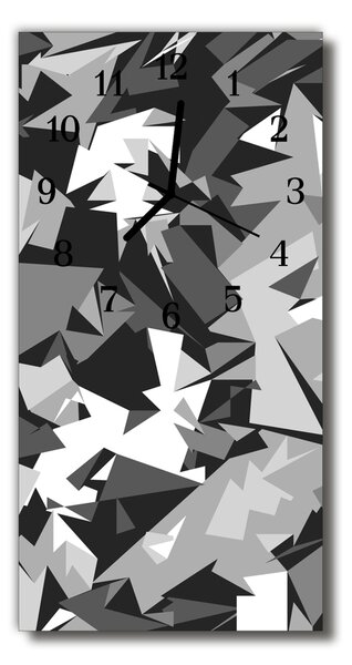 Ceas de perete din sticla vertical Arta grafica geometrie gri