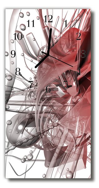 Ceas de perete din sticla vertical Haos culoare abstracție